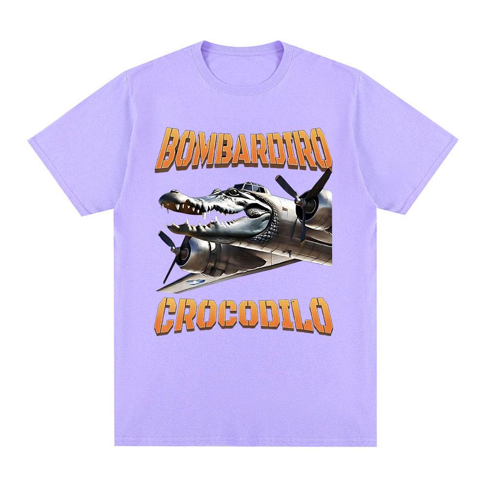 Bombardiro Crocodilo Crocodile Plane Bomber Funny Humor T-shirt Men's Women Casual Cotton Short Sleeve T Shirts Comfort T-shirts