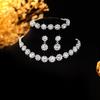 Elegant Rhinestone Bridal Jewelry Set: Necklace, Earrings, and Bracelet for Weddings and Banquets