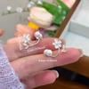 Fashionable Irregular White Pearl Flower Earrings For Women Temperament Romance Petal Earrings Party Wedding Jewelry Gifts