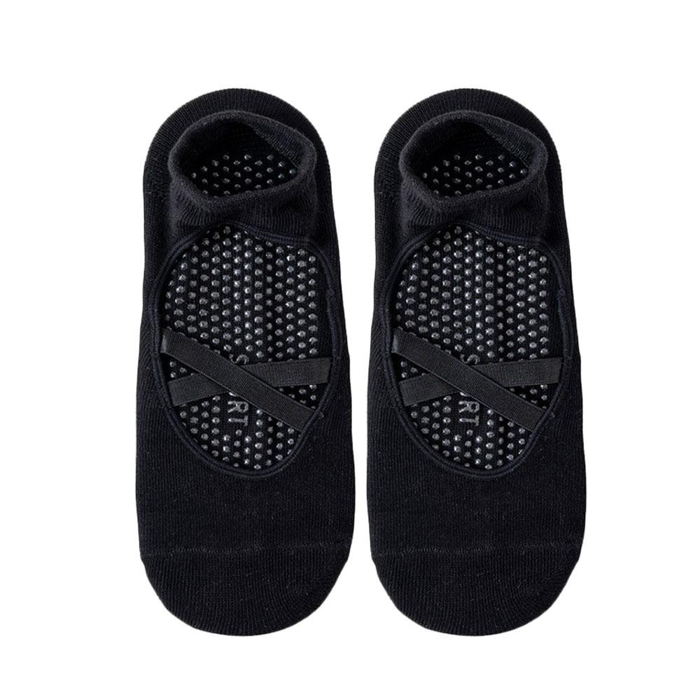 Cotton Pilates Socks Breathable Mid Tube Socks Casual Yoga Socks  Women чёрный