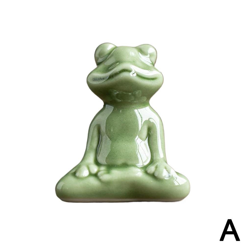 

1 шт. Фигурки лягушек Йога Дзен Декор Фарфор Эмоция Сад Медитация Фигурка лягушки Фея Декор J3F4 A-1PCS