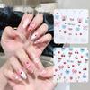 3D Cute Bow, Cherry, and Heart Embossed Nail Stickers - Self-Adhesive Decals