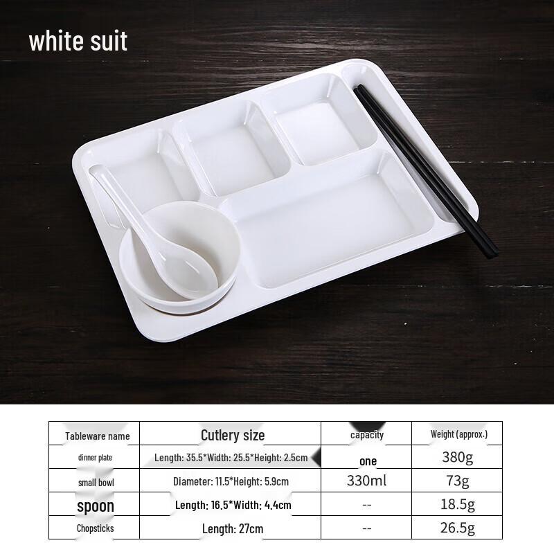 

Melamine 6-Compartment Divided Tray Set