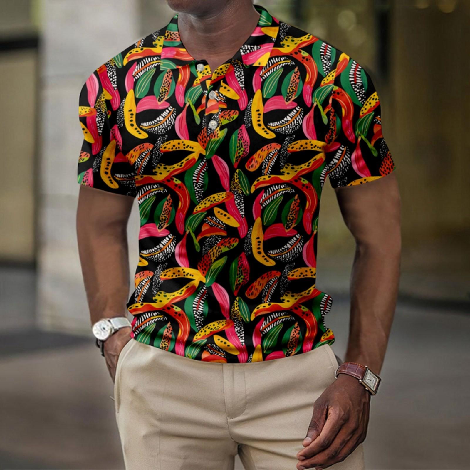 

Мужская летняя рубашка для гольфа с принтом «Гавайи», с короткими рукавами, повседневная модная рубашка для мужчин XXXL