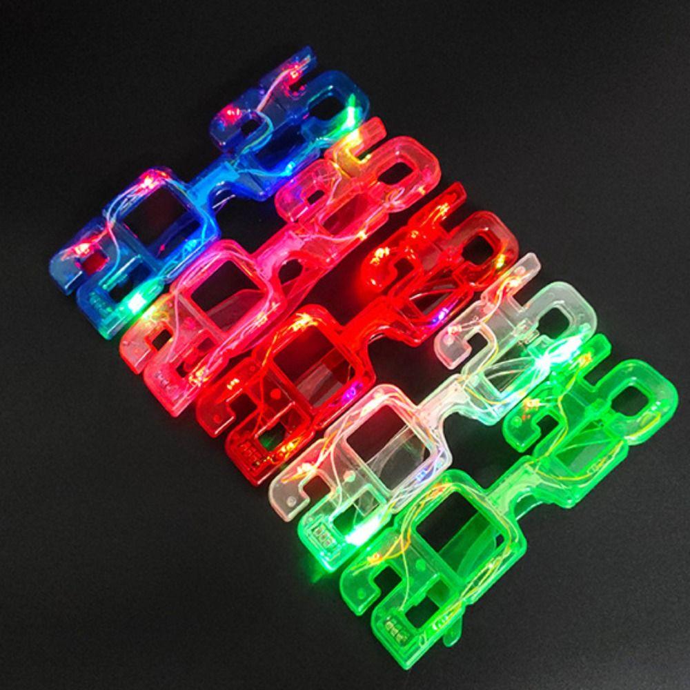 Photographic Ornaments 2025 LED Glow Glasses Number Letter New Year Party Glasses  New Year Gift
