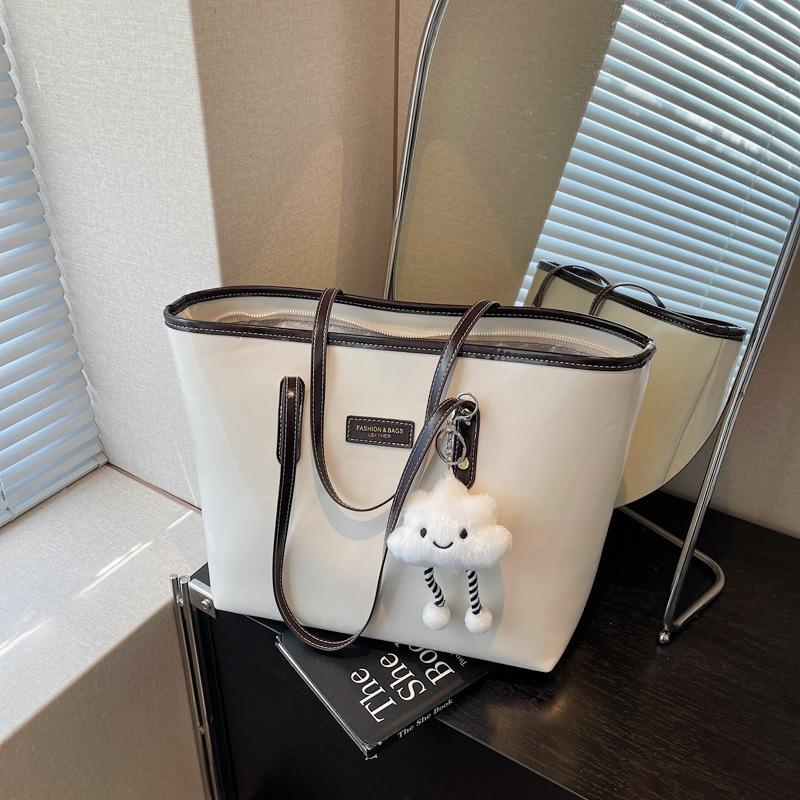 Premium sense large-capacity bag women's new fashion commuter shoulder bag college student portable tote bag