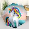1PC Pink Unicorn Folding Umbrella Fashion Auto-Open Design 8 Iron Ribs Plastic Handle Foldable Sunshade Perfect Christmas Gifts