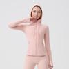 Damen atmungsaktive Kapuzen-Yogajacke Langarm Fitness Top Activewear