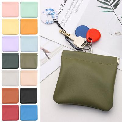 Fashion PU Leather Earphone Storage Bag Coin Pocket Purse Mini Wallet Key Organizer Money Change Pouch Women Credit Card Holder