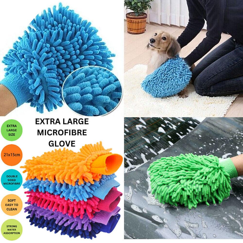 Hot Sale 2 In 1 Ultrafine Fiber Chenille Microfiber Car Wash Glove Mitt Soft Mesh Backing No Scratch For Car Wash And Clean K9L0