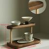 Storage Rack Wooden Storage Shelf 2-Tiers Desktop Organizer Shelves Desk Display Rack Desktop Dressing Table Cosmetics