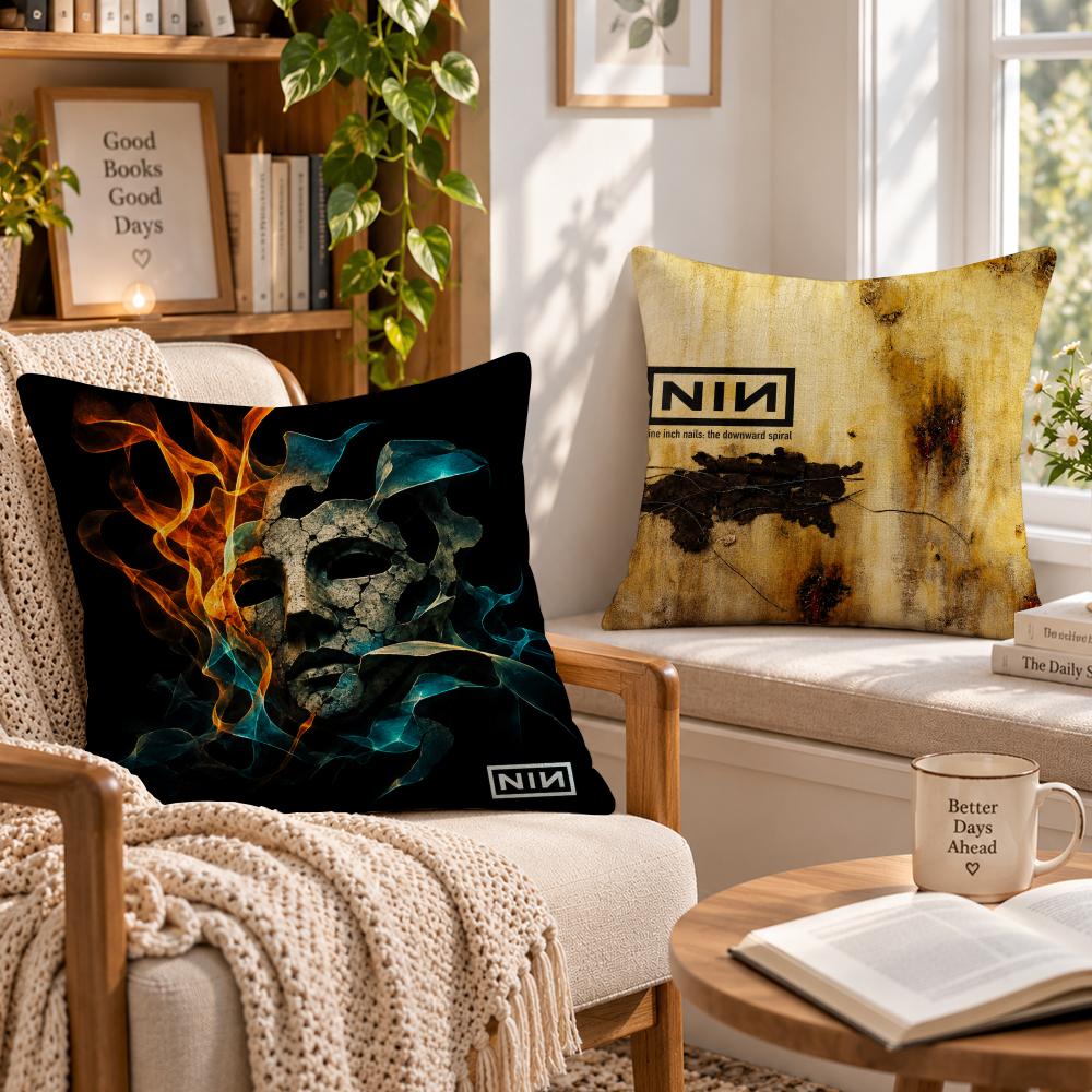 Band Rock Nnine Inch Nails Cushion Cover Soft Short Cover Washable Sofa Bed Dorm Garden Home Office Chair Decor