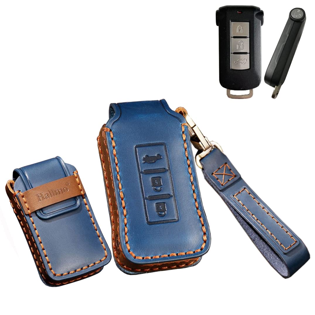 [SANRILY] Keio Mitsubishi Key Case, Key Cover, Key Protection, Mitsubishi Delica, Delica, D5, Outlander Compatible with car genuine синий