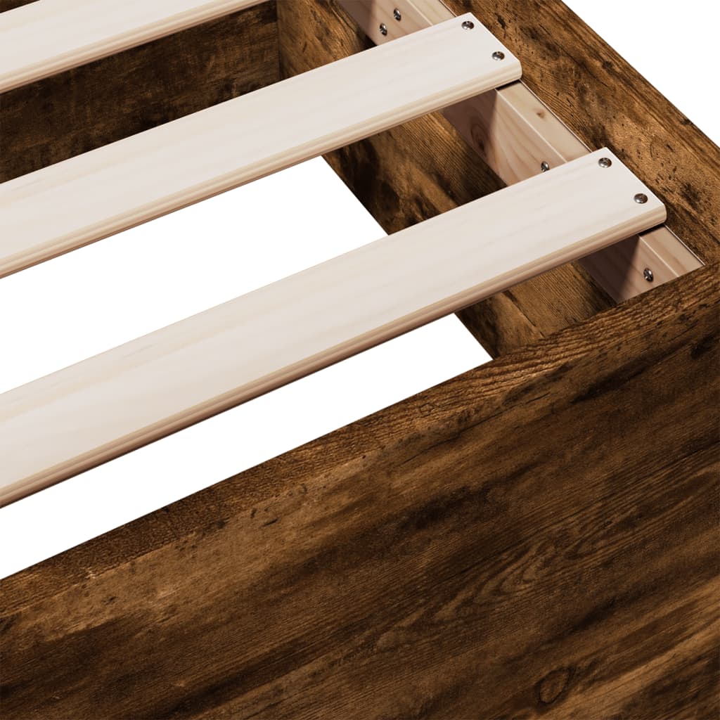 Bed Frame with Drawers Smoked Oak 100x200 Cm Particleboard