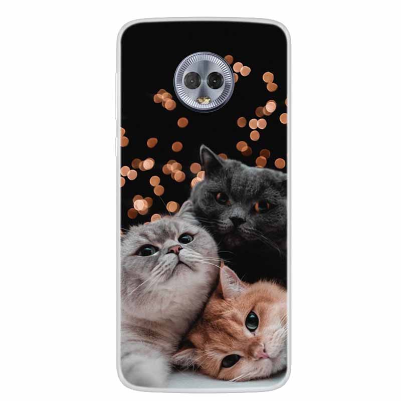 For Moto G6 Plus Case G6 Play Lovely Cat Soft TPU Silicone Transparent Phone Case For Motorola Moto G6 Cover Clear Bumper MotoG6