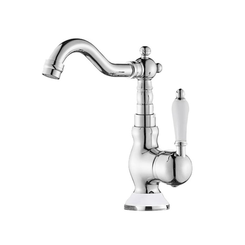 

Brass gold bathroom basin sink faucet deck mounted Single handle hot and cold water mix tap Golden faucets Chrome EL2189 G9/16