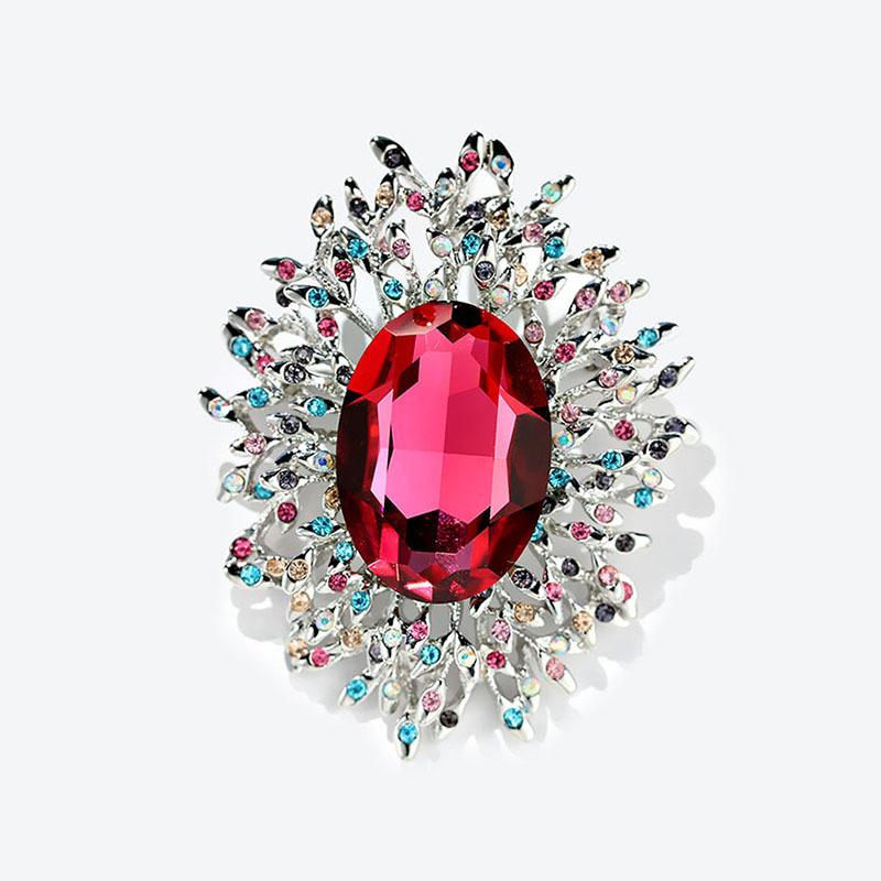 

Роскошный темпераментный синий большой кристалл брошь высокого класса женская личность универсальная корсажная булавка ретро костюм аксессуары