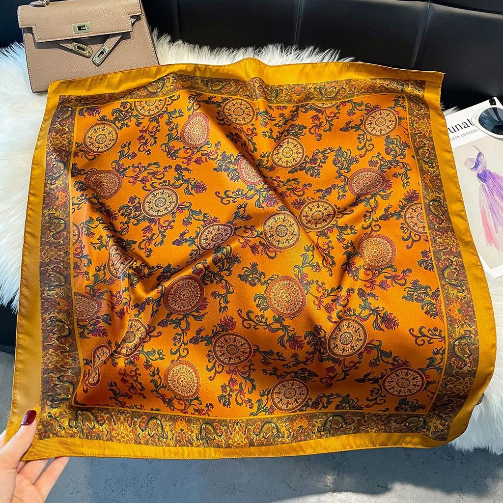 Light Luxury High-End Imitation Silk Scarf Summer Classic Silk Chinese Scarf Shawl Scarf Women'S