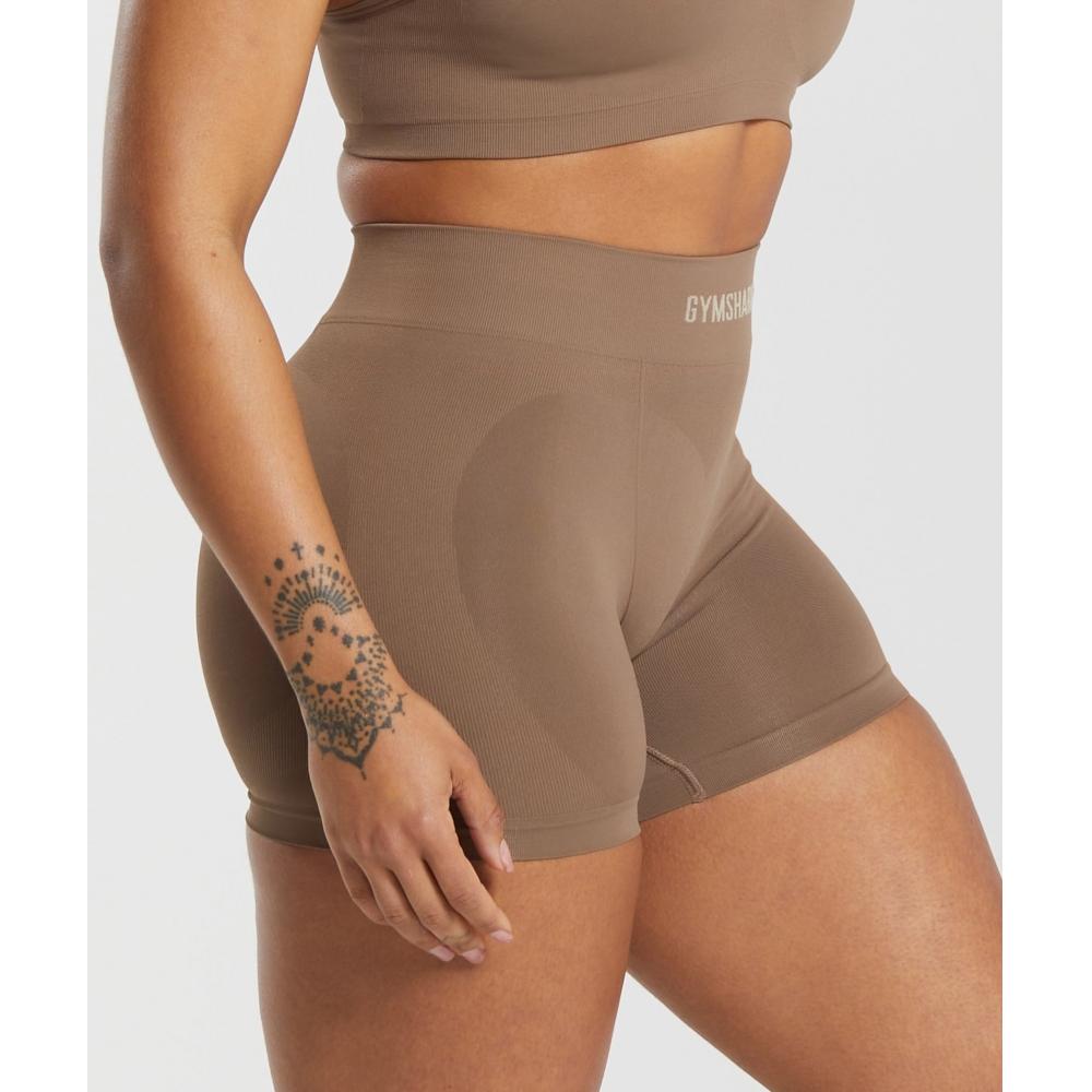 Gymshark Seamless Boxers Soul Brown B6a7i Nbzw