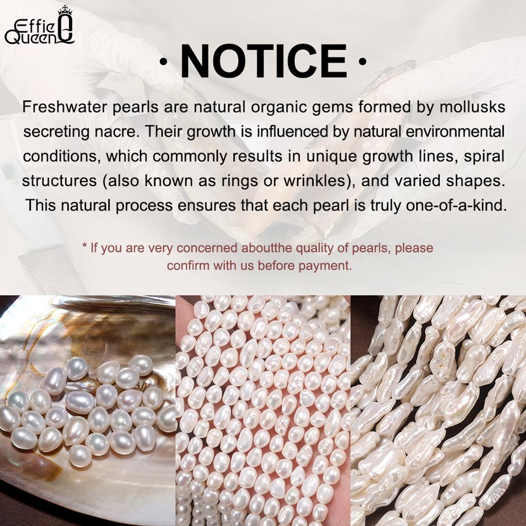 EFFIE QUEEN 5-6mm Natural Freshwater Pearl Beads High Quality Irregular Shape Beads for Jewelry Making DIY Bracelet Women PP6