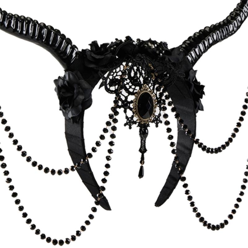 Lightweight Horn Headpiece Devil Headbands Headwear Fashion Statement for Women
