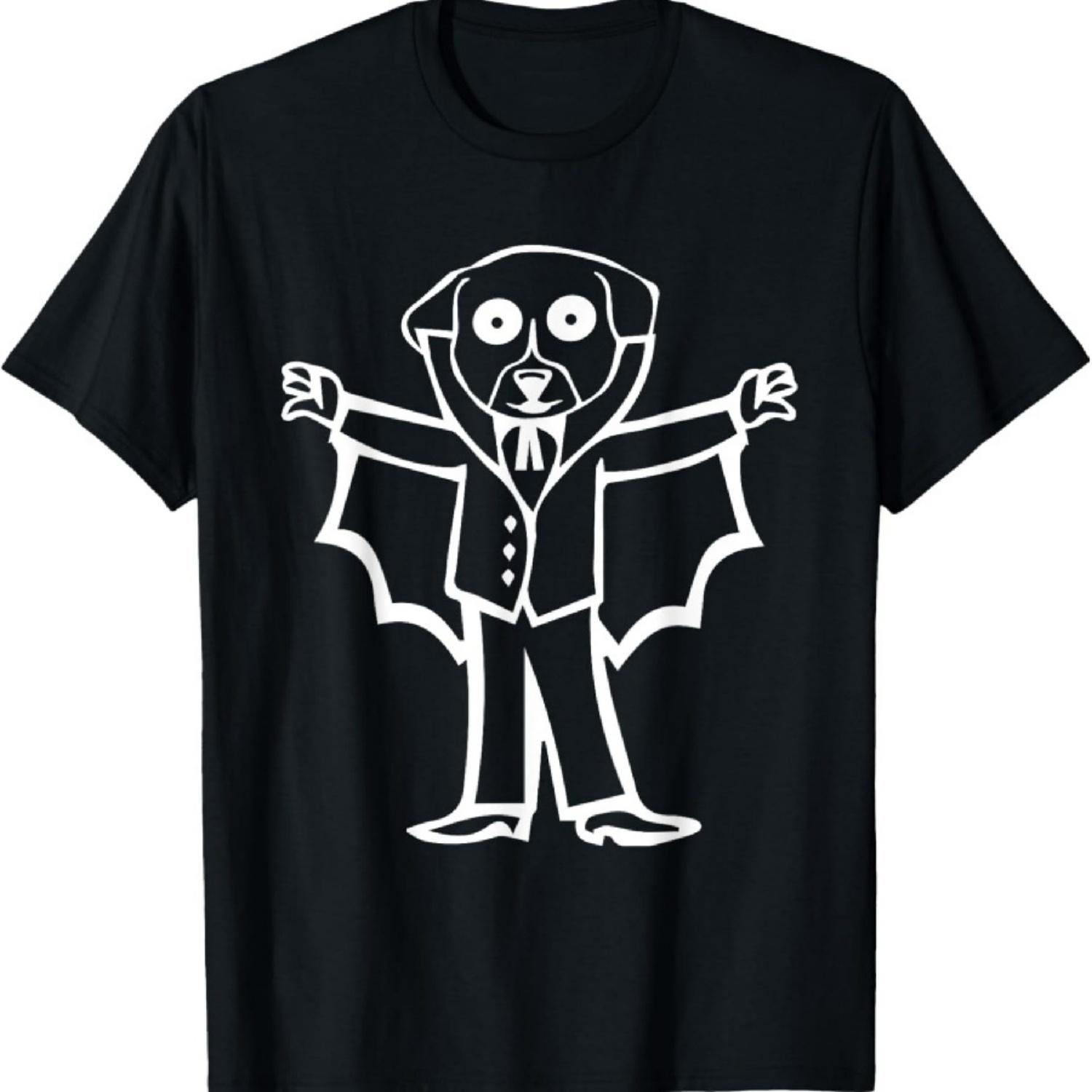 Dog dressed as the bloodsucker Dracula for Halloween T-Shirt S