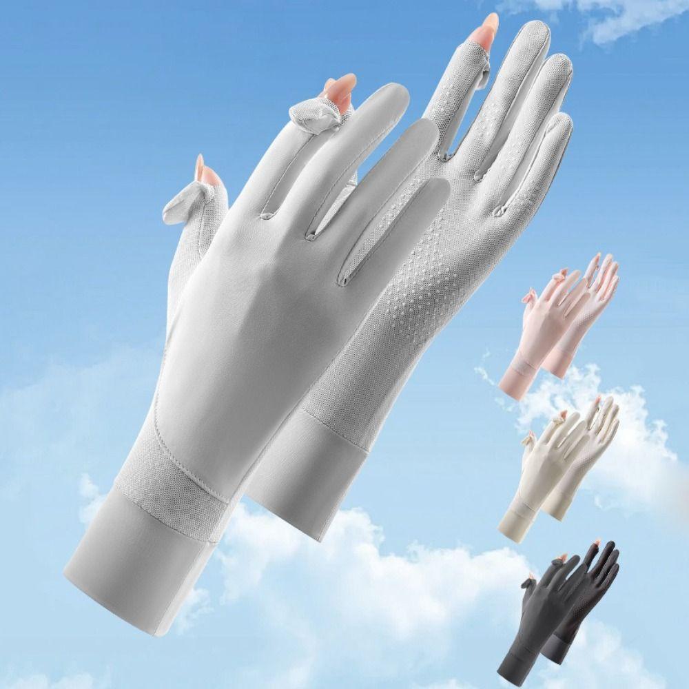 Ice Feeling Cycling Gloves Thin Fullfinger Touchscreen Gloves Summer Driving Gloves