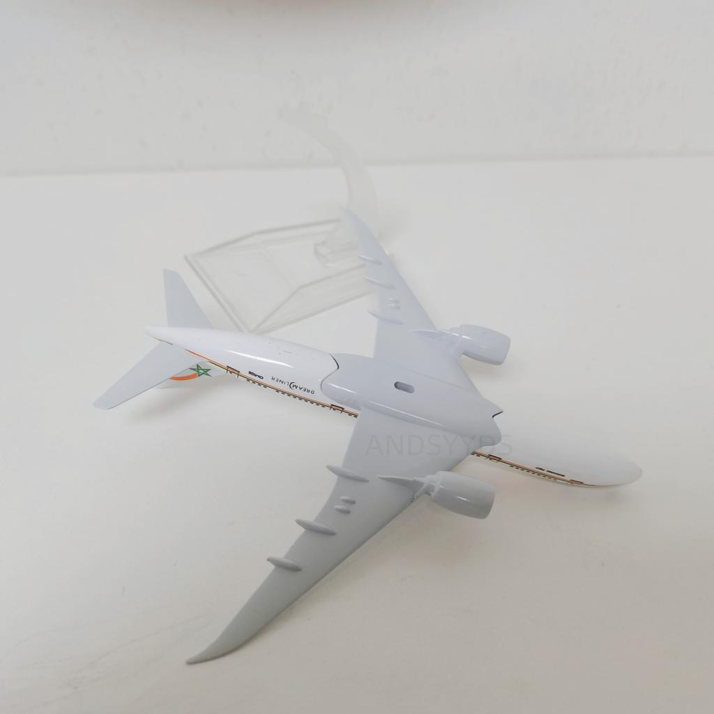 1/400 Scale Metal Alloy 16cm B787 Aircraft Royal Maroc Airways Airplane Model With Base Display Decor Plane Aviation Gift