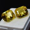 Natural Sapphire 20.85 Ct Yellow Emerald Cut Pair Loose Gemstone