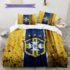 Brazil national football team  Pattern Bedding Quilt Set  Home Decoration  Gift (1 * duvet cover + 2 * pillowcase  without core)