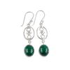 Rare Malachite Gemstone 925 Sterling Silver Jewelry Drop/Dangle Earrings 2.00" EE-17-33