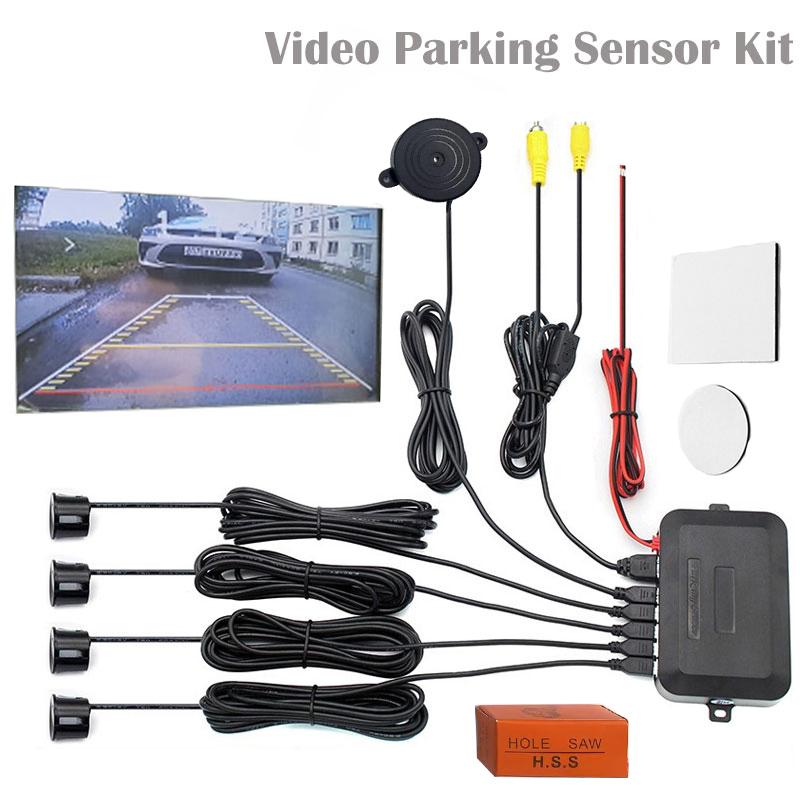 Video Parking Sensor Kit Car Reverse Backup Radar Assistance Auto Monitor Digital Display forMonitor Camera System