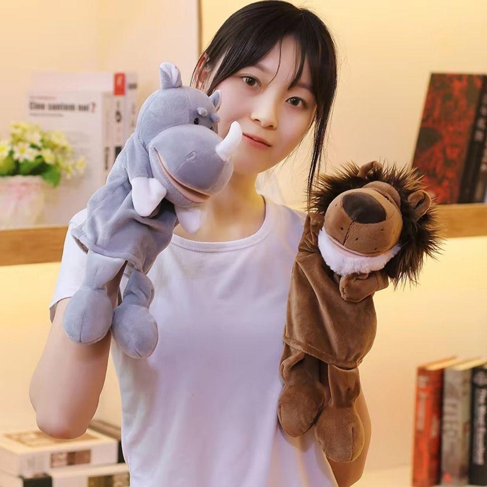 

Appease Toys Animal Hand Puppet Jungle Animals Hand Finger Puppets Game Doll Plush Hand Doll Baby Style 11