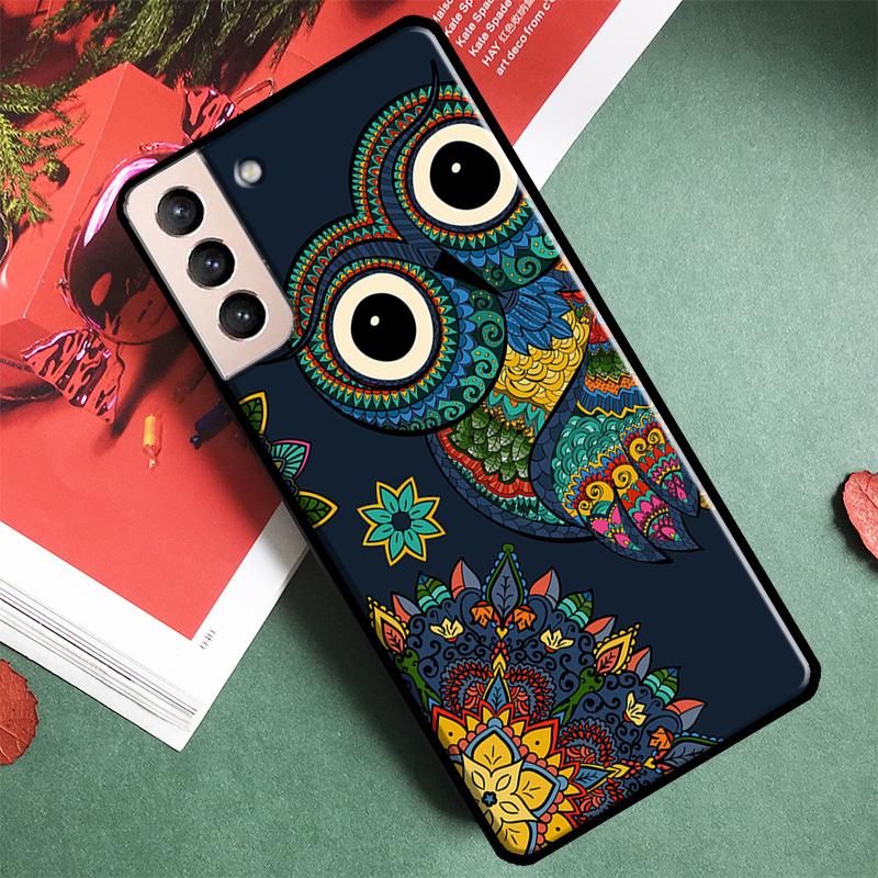Cute Cartoon Owl Phone Case For Samsung Galaxy S25 S24 Ultra S9 S10 S20 S21 FE S22 Plus S23 Ultra Back Cover