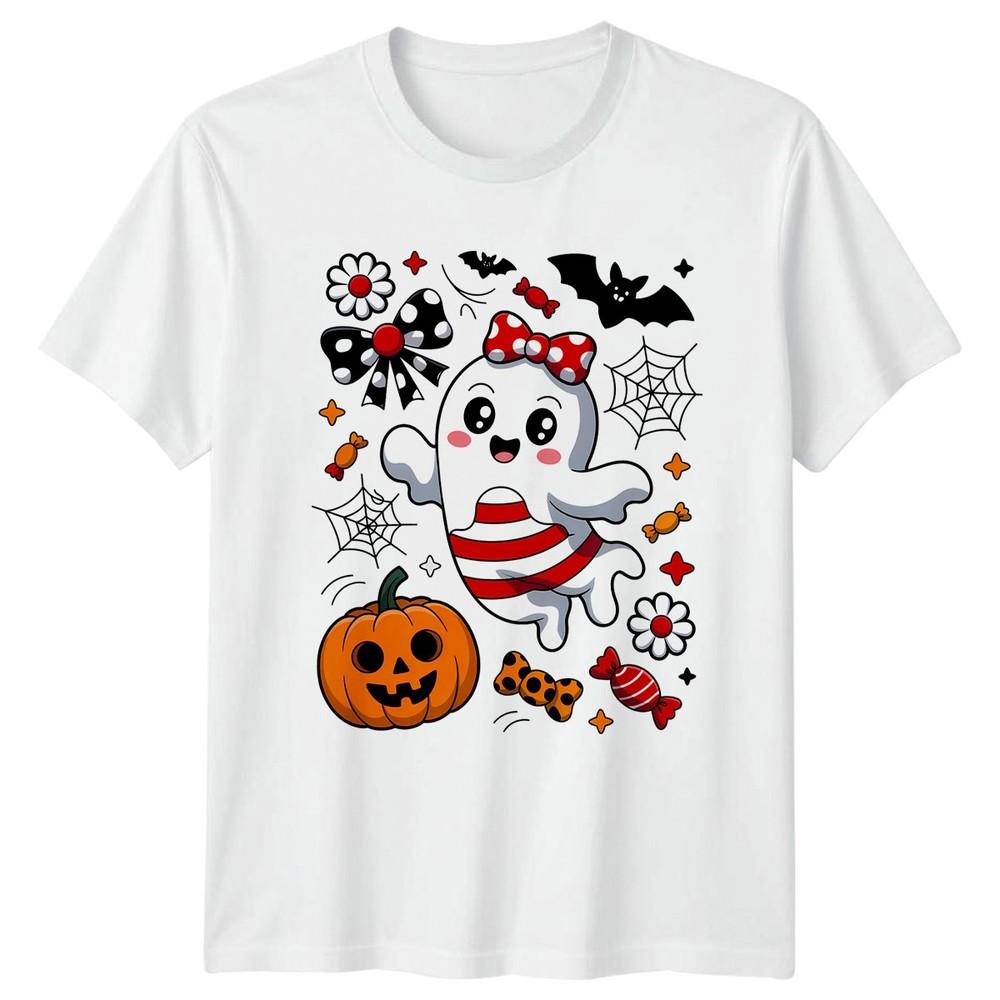 Cute Kawaii Ghost Pumpkin Bats TShirt Spooky Halloween Gift For Him And Her S