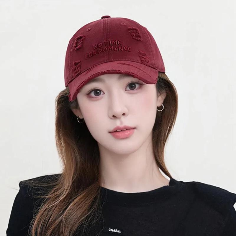 Trendy Baseball Cap Women Men: Double Embroidery, Washed Cotton, Small Face Fit, Soft Duckbill, Sunshade Hat