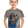 Children's T-Shirt Boy 3D Motorcycle Print T-Shirt for Boy Short Sleeve Top Active Outdoor Kids Girl T-Shirt Boy Child Tee Shirt