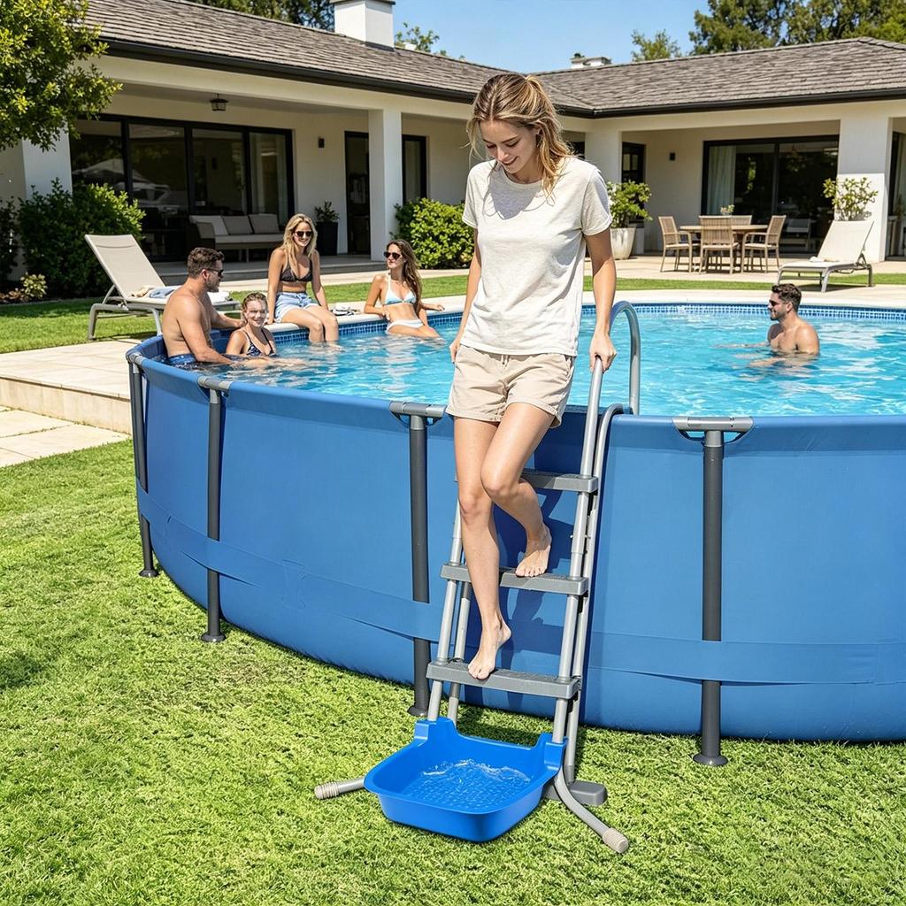 Pool Foot Bath Weather-Resistant Non-Slip Footbath Pool Foot Bath Basin for Spa Beach Outdoor Home Salon Professional Post-Swim
