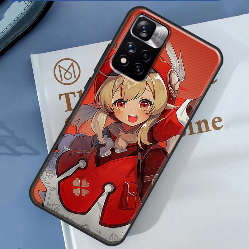 Genshin Impact Klee Case For Xiaomi Redmi 14C 13C 10C 12C Redmi Note 13 14 Pro 12 11 9 10 9S 10S 11S 12S Cover