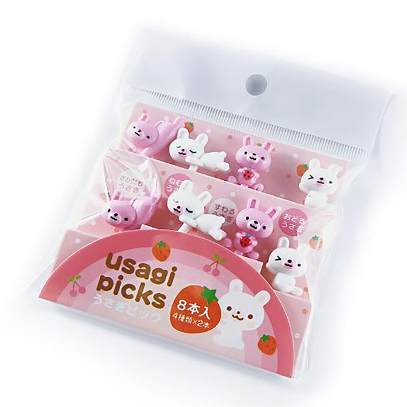 Dyrefrukt Gaffel Matkvalitet Plast Mini tegneserie Barnekake Frukt Tannpirker Bento Lunsj Bento Tilbehør Festdekorasjon Gave