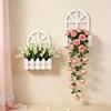 Hanging Garden Fence Flower Pot Picket Fence Design Wall Mounted Flower Container  Wall Decor
