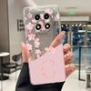 Letter Case For OPPO A2 Pro 5G Capa Coque Fashion Flower Back Cover Transparent Soft Silicone TPU Clear Printing Phone Casing