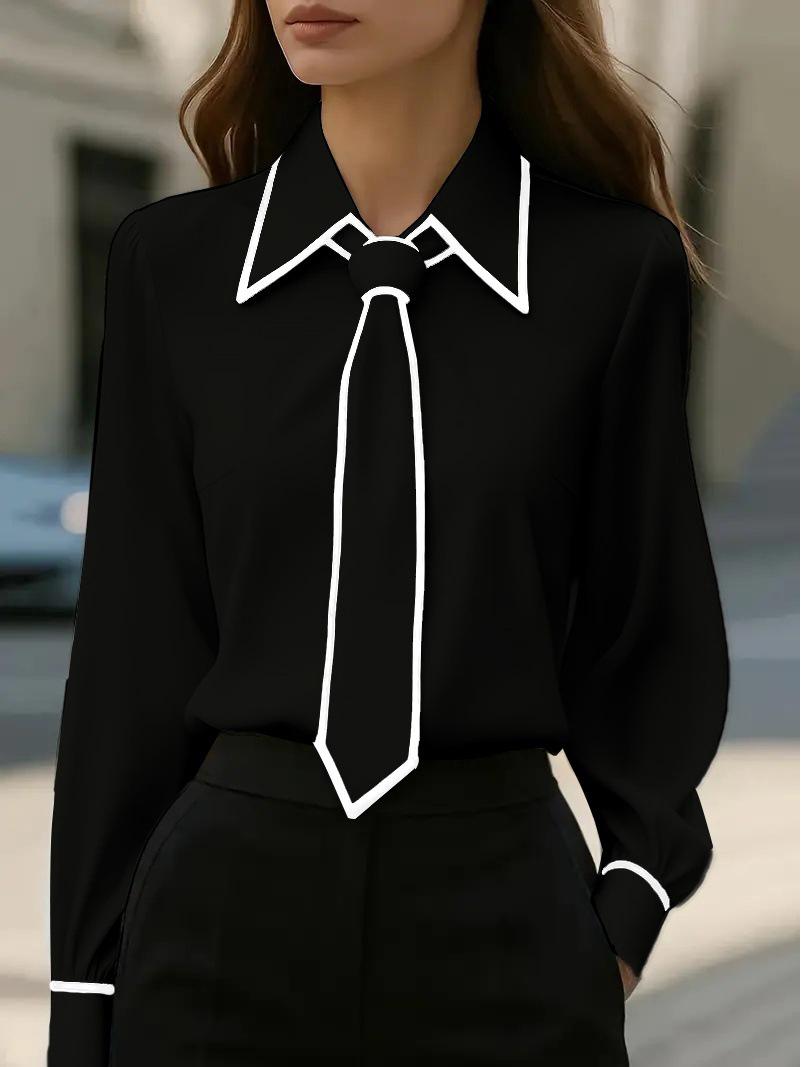 

2026 Autumn Fashion Women s Solid Color Long-Sleeve Shirt M чорний
