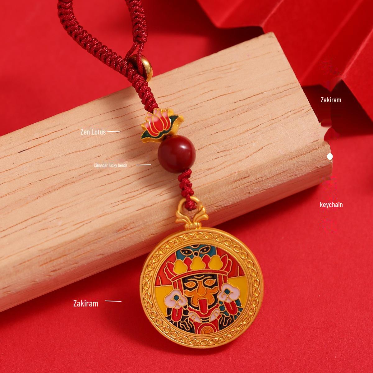 

Древний золотой эмалевый кулон Закирам Богиня богатства брелок и брелок для телефона