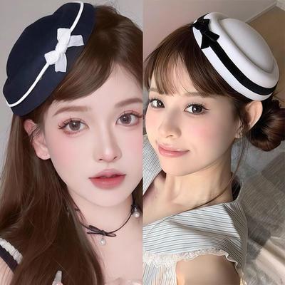 2x Sailor Hat Headgear Party Ceremony Fedoras Dress Up Sweet Costume Accessory