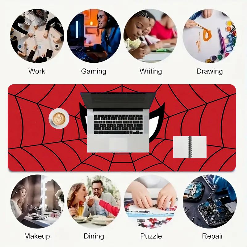 Spiderman Xl Gaming Mouse Pad Nonslip Rubber Base Stitched Edge Waterproof Desk Mat For Pc Laptop Gamer Office Computer Accessories C9294