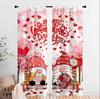 2 Stück "Happy Valentine's Day" Gartenzwerg & Herz Vorhänge Perfekt für festliche Fensterdekoration Vorhang mit Stangendurchzug