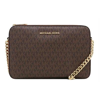 Mk Jet Set Long Vintage Monogram Logo Chain Camera Bag Women Shoulder Bag Brown 35F8GTTC3B-BROWN