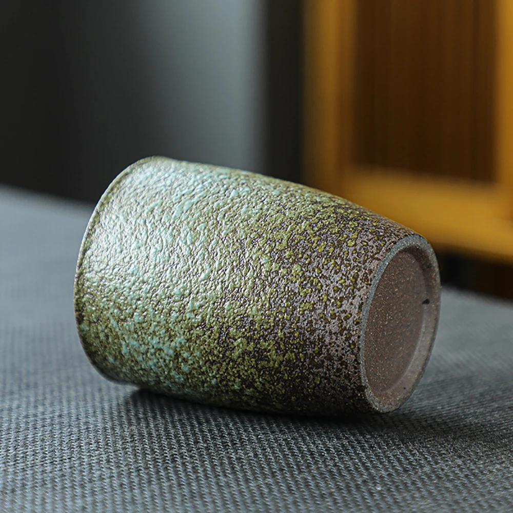 Coarse Pottery Tea Cup 150ml Japanese Style Espresso Cup Large Retro Ceramic Teacup Mug Master Cups Tea Ceremony