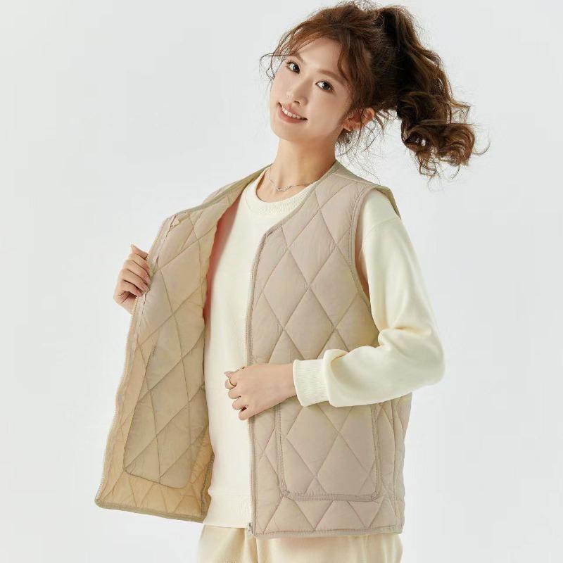 Large size autumn and winter down cotton vest women's new light and enlarged liner vest warm backing vest jacket